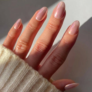 Rosé Mirage — Short Almond Pink Press-On Nails