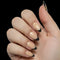 French Noir — Short Almond Nude French Tip Press-On Nails